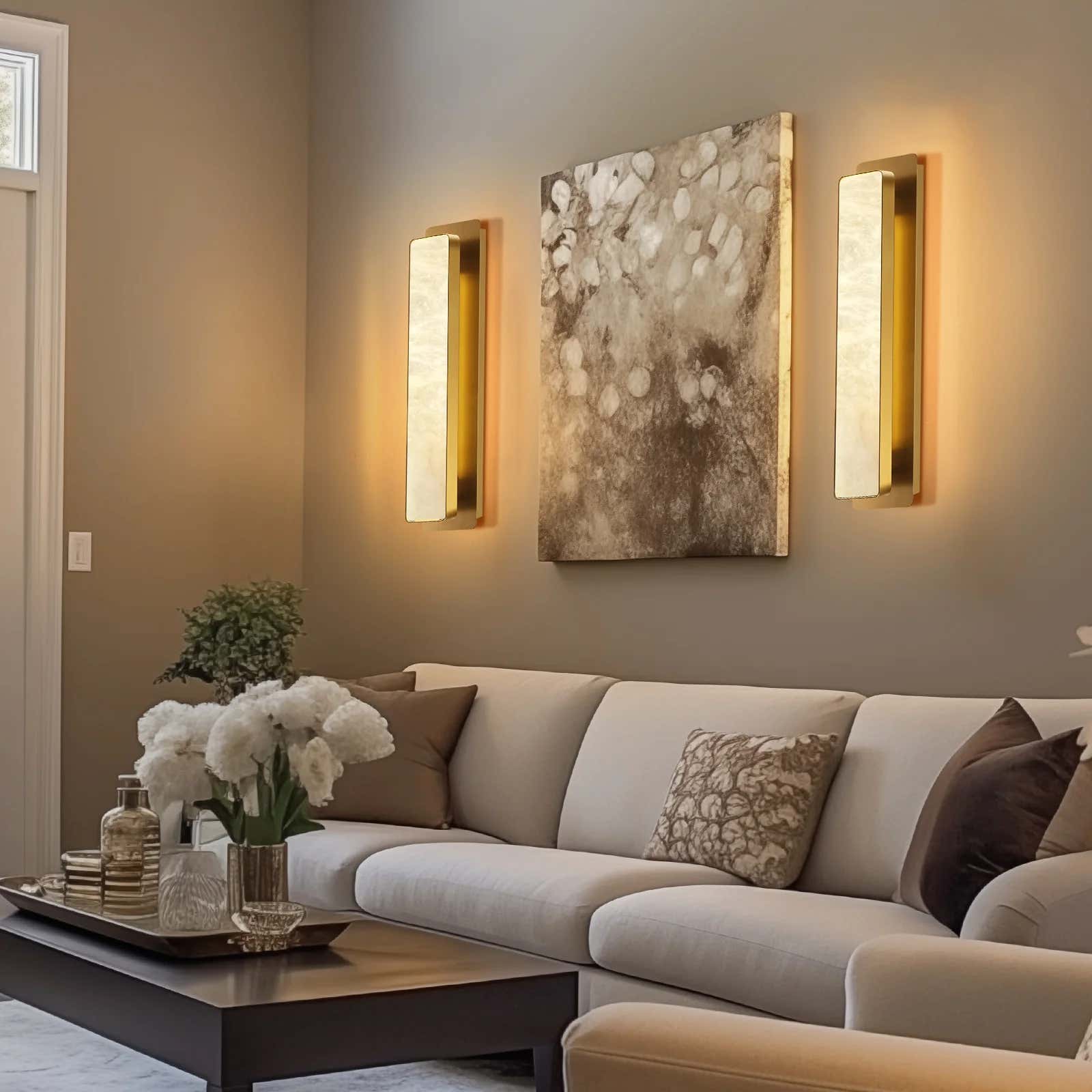 Mintreux Alabaster Wall Sconces 20"H#Finish_Gold