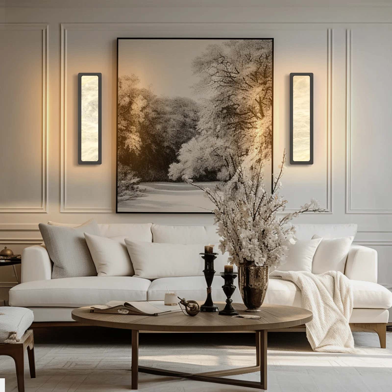 Mintreux Alabaster Wall Sconces 20"H#Finish_Black