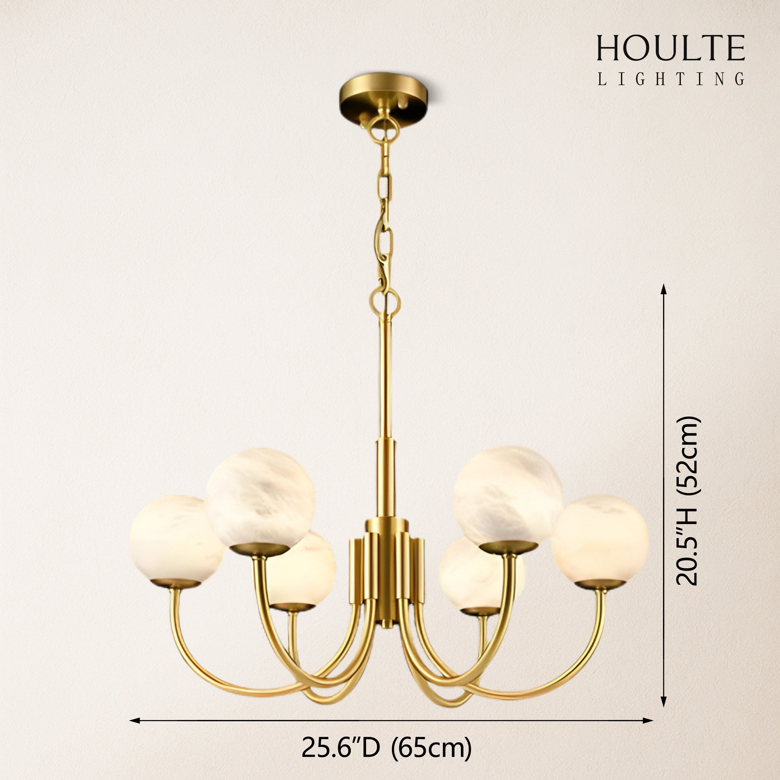 Modern Alabaster Round Art Chandelier 25.6"D