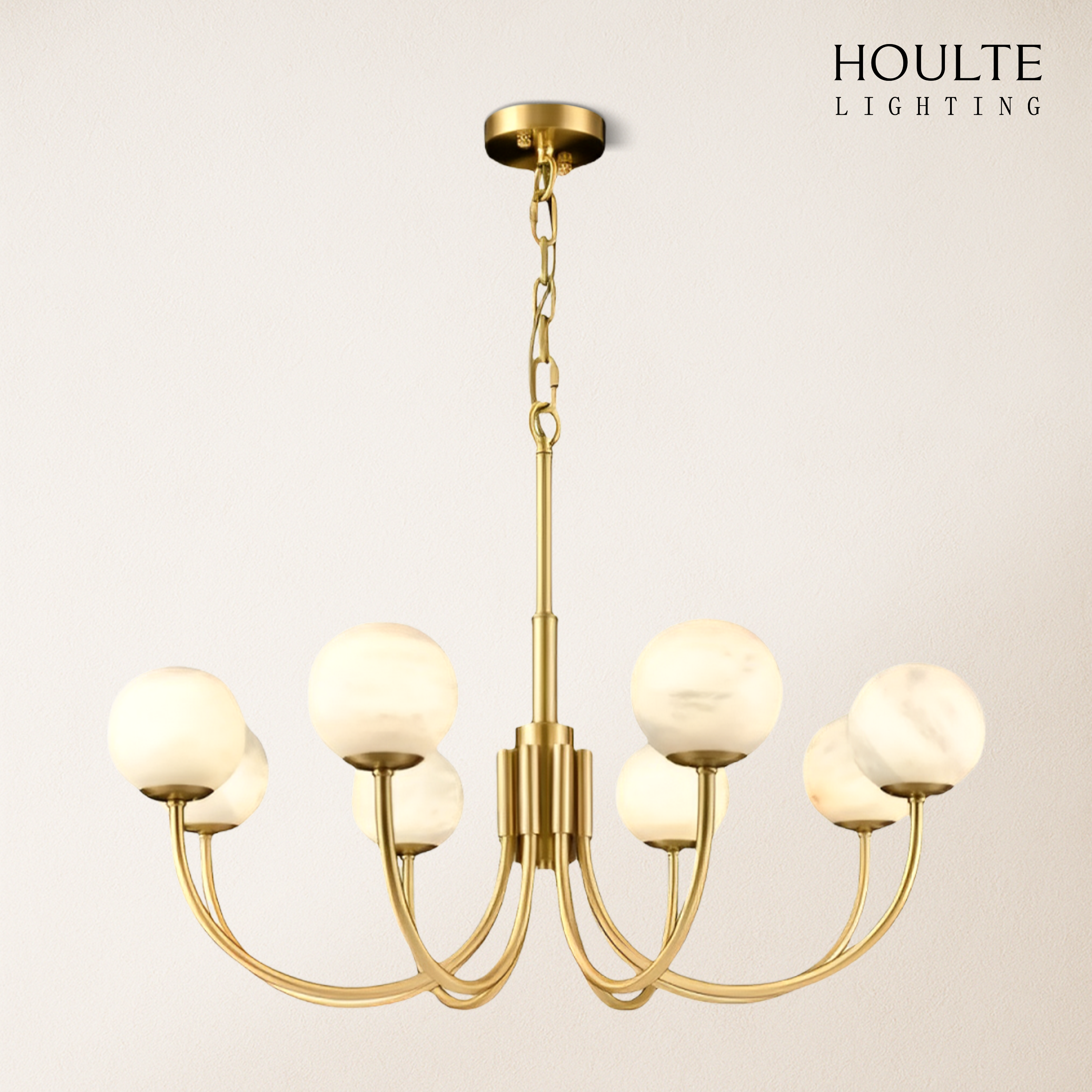 Modern Alabaster Round Art Chandelier 31.5"D