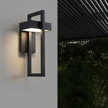 Rechteckige minimalistische LED-wasserdichte schwarze moderne Außenwandleuchte