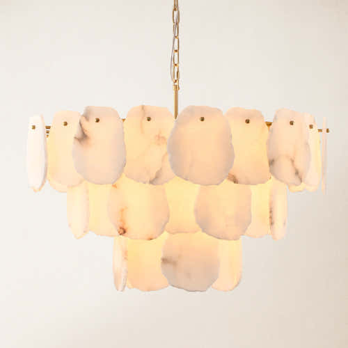Moira Alabaster Multi-Tier Round Chandelier 32"D#Finish_Gold