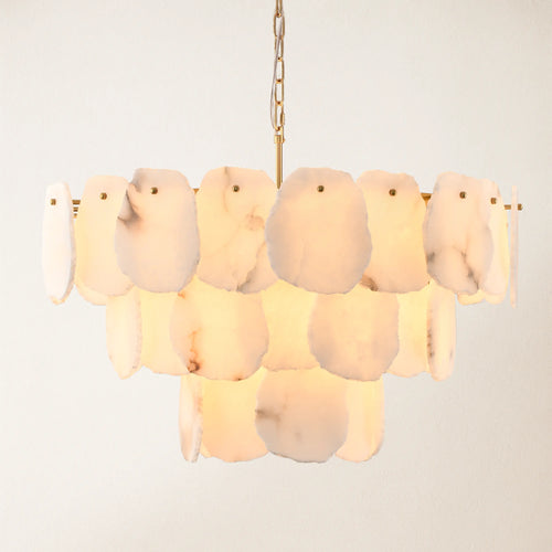 Moira Alabaster-Kronleuchter, mehrstufig, rund, 81,3 cm Durchmesser