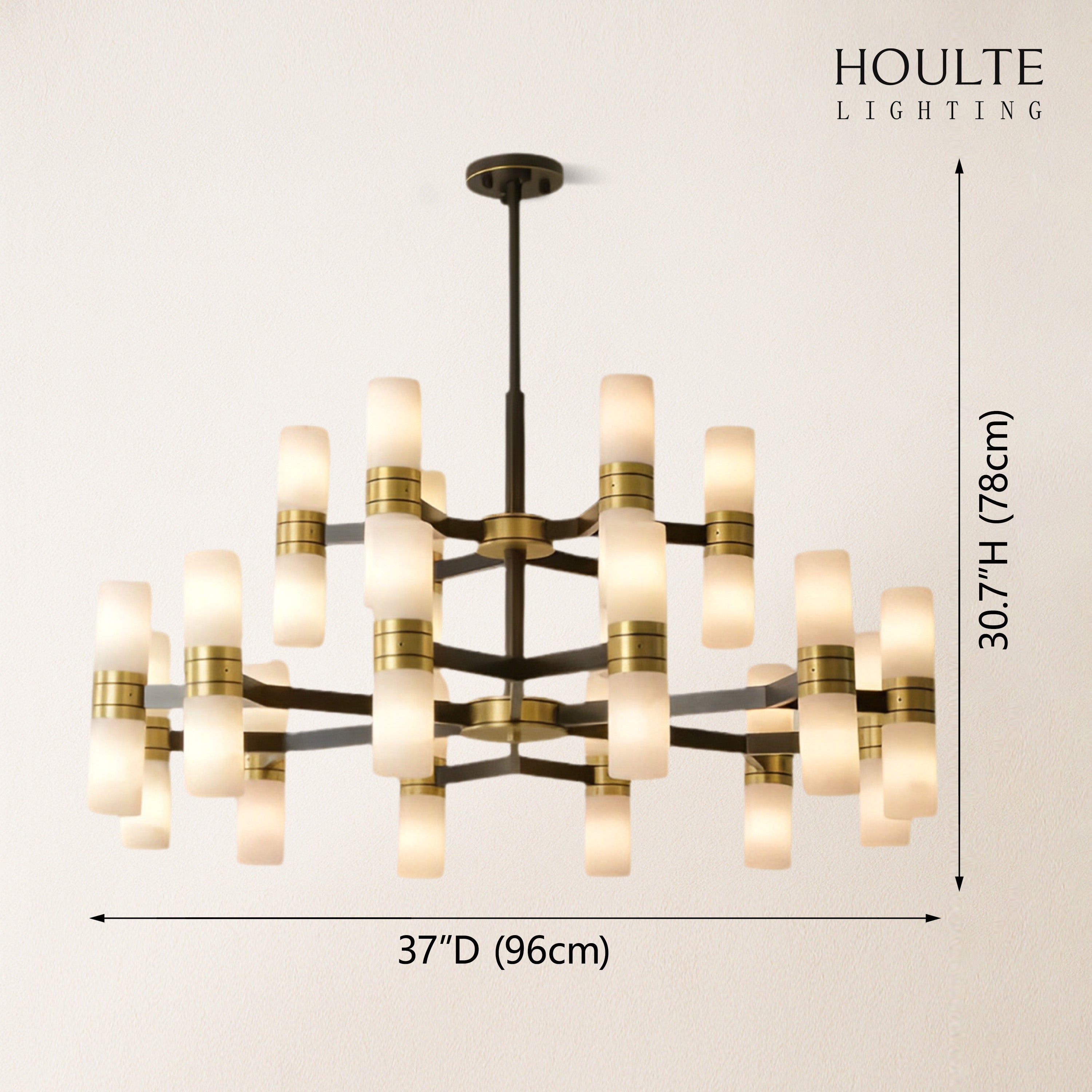 Moral Alabaster Round chandelier 37"D
