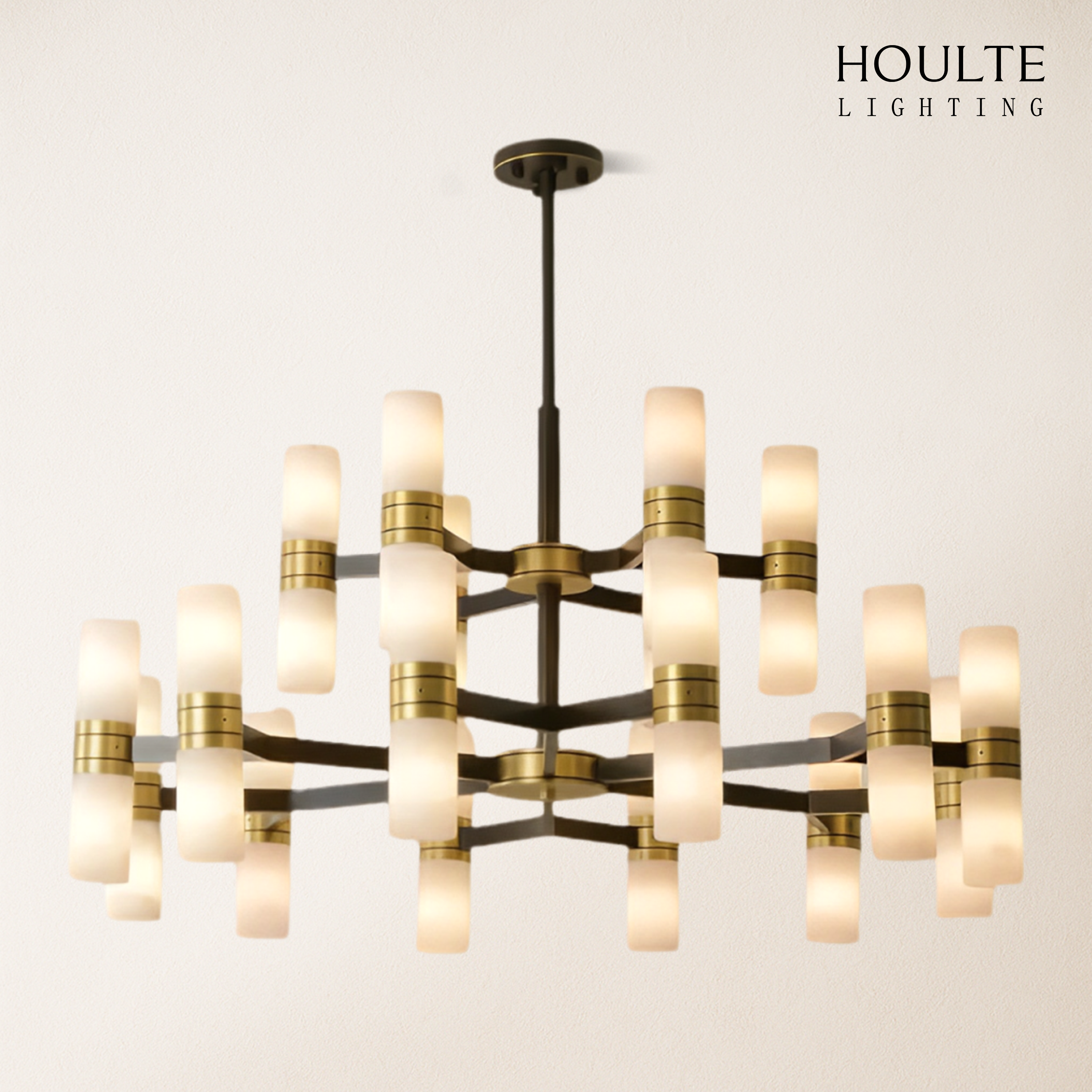 Moral Alabaster Round chandelier 37"D