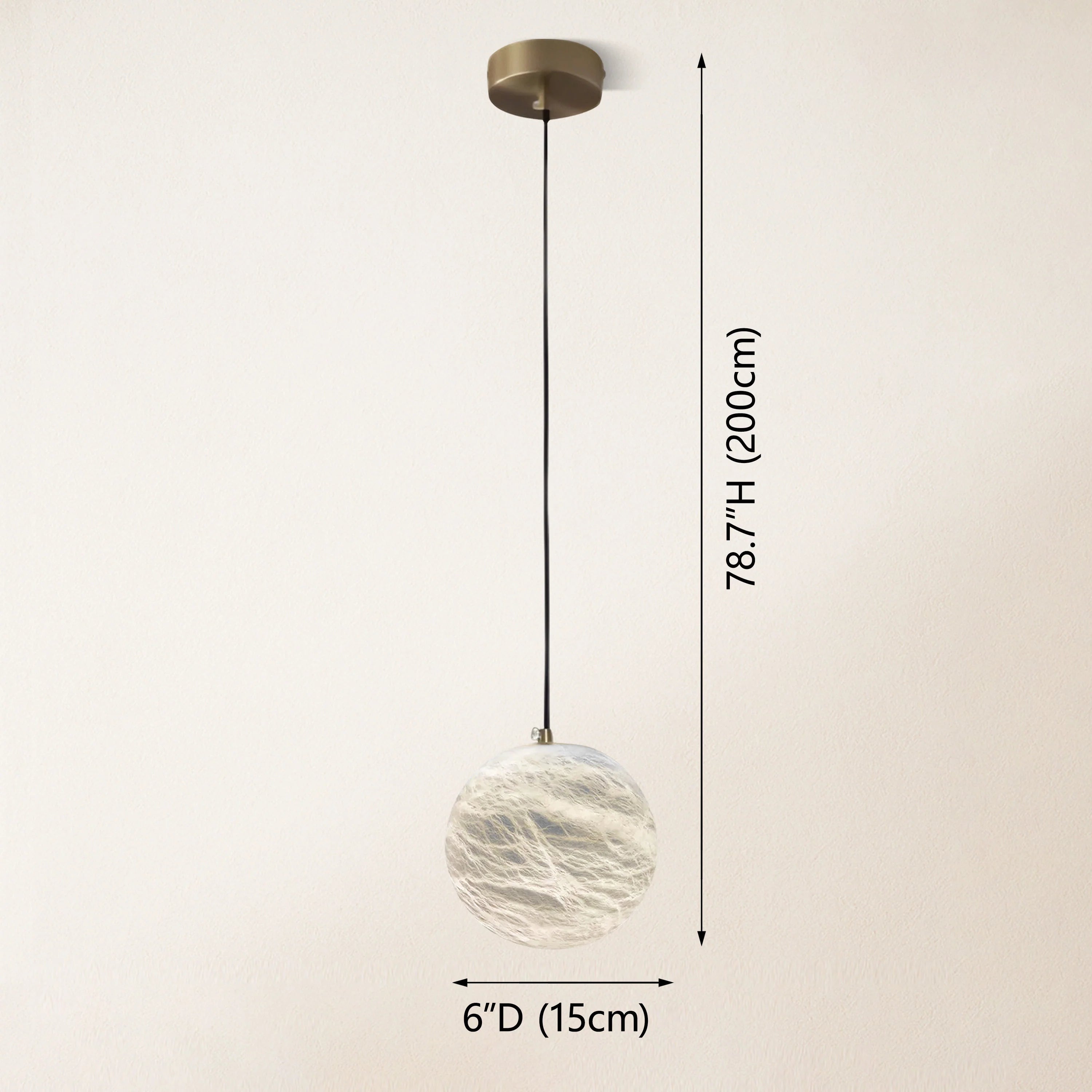 Nami Alabaster Global Ball Pendelleuchte 5"D