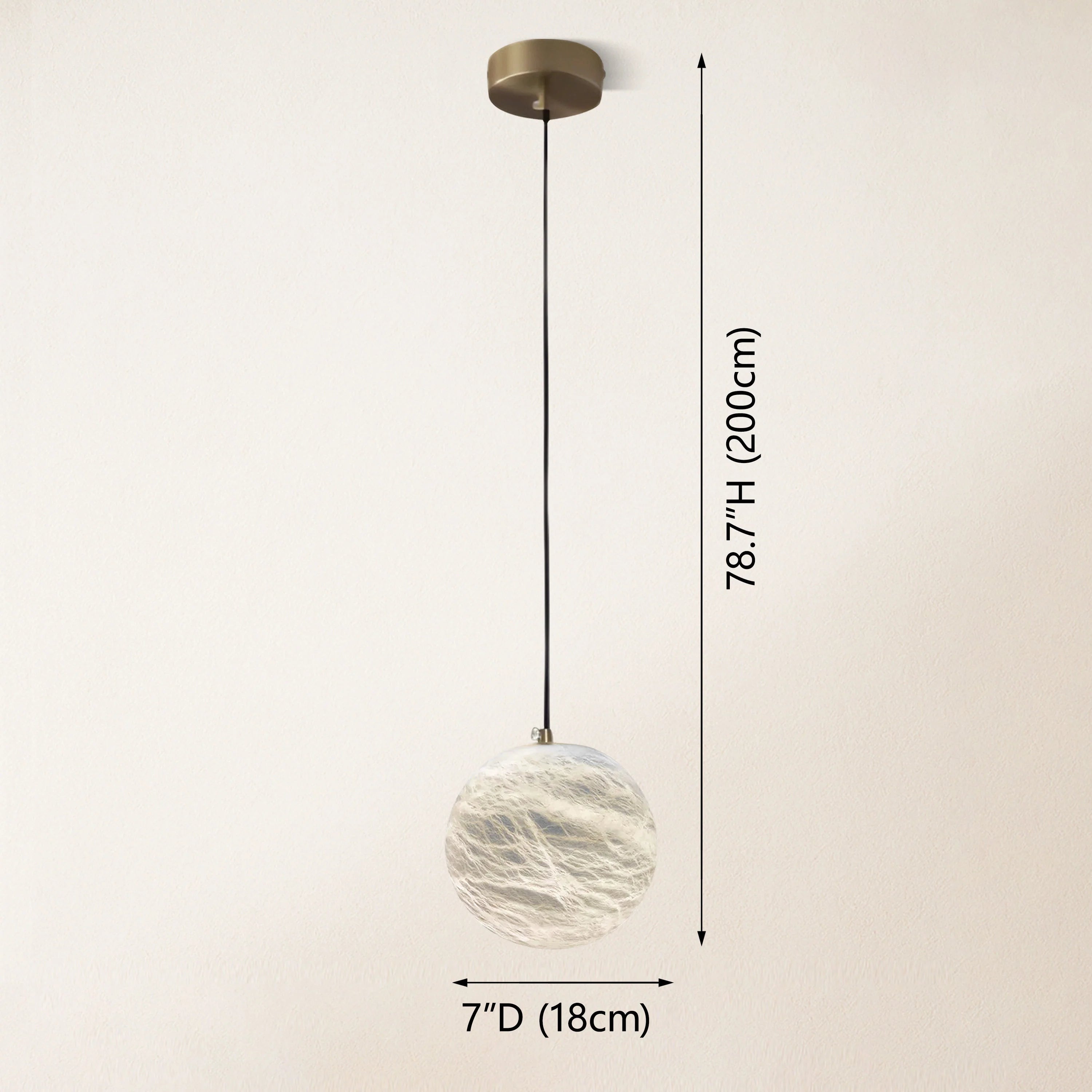 Nami Alabaster Global Ball Pendelleuchte 5"D