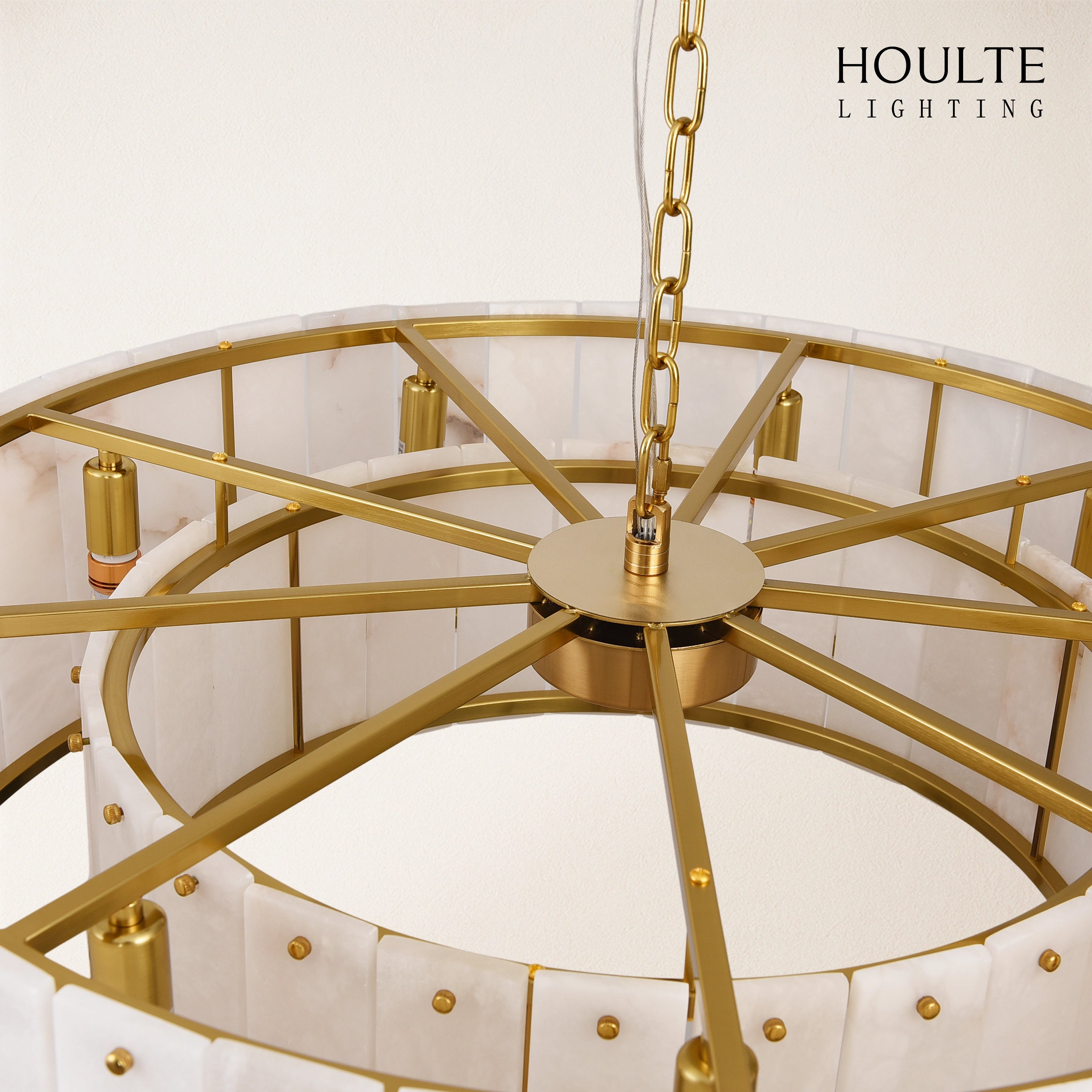 Nivislight Alabaster Round Chandelier 32"
