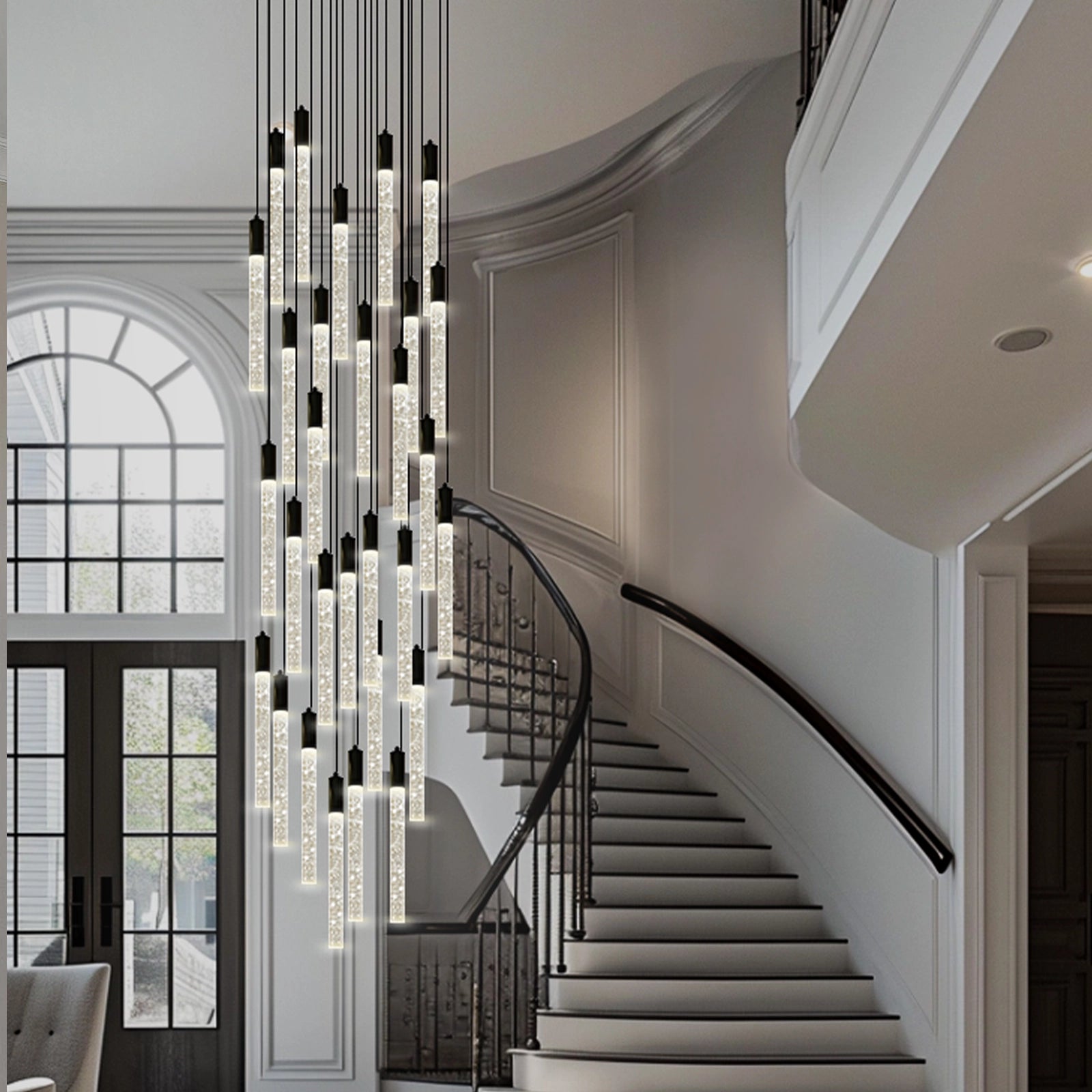 Nova Cascade Moderner LED-Kronleuchter für hohe Decken, 61 cm Durchmesser