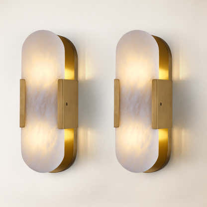 OpalEdge Alabaster Oval Wall Sconce 14"H#Finish_Gold