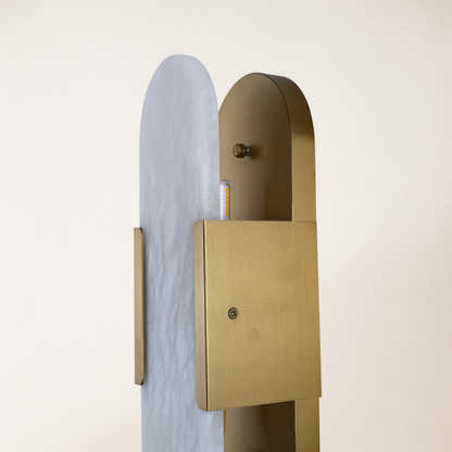 OpalEdge Alabaster Oval Wall Sconce 14"H#Finish_Gold