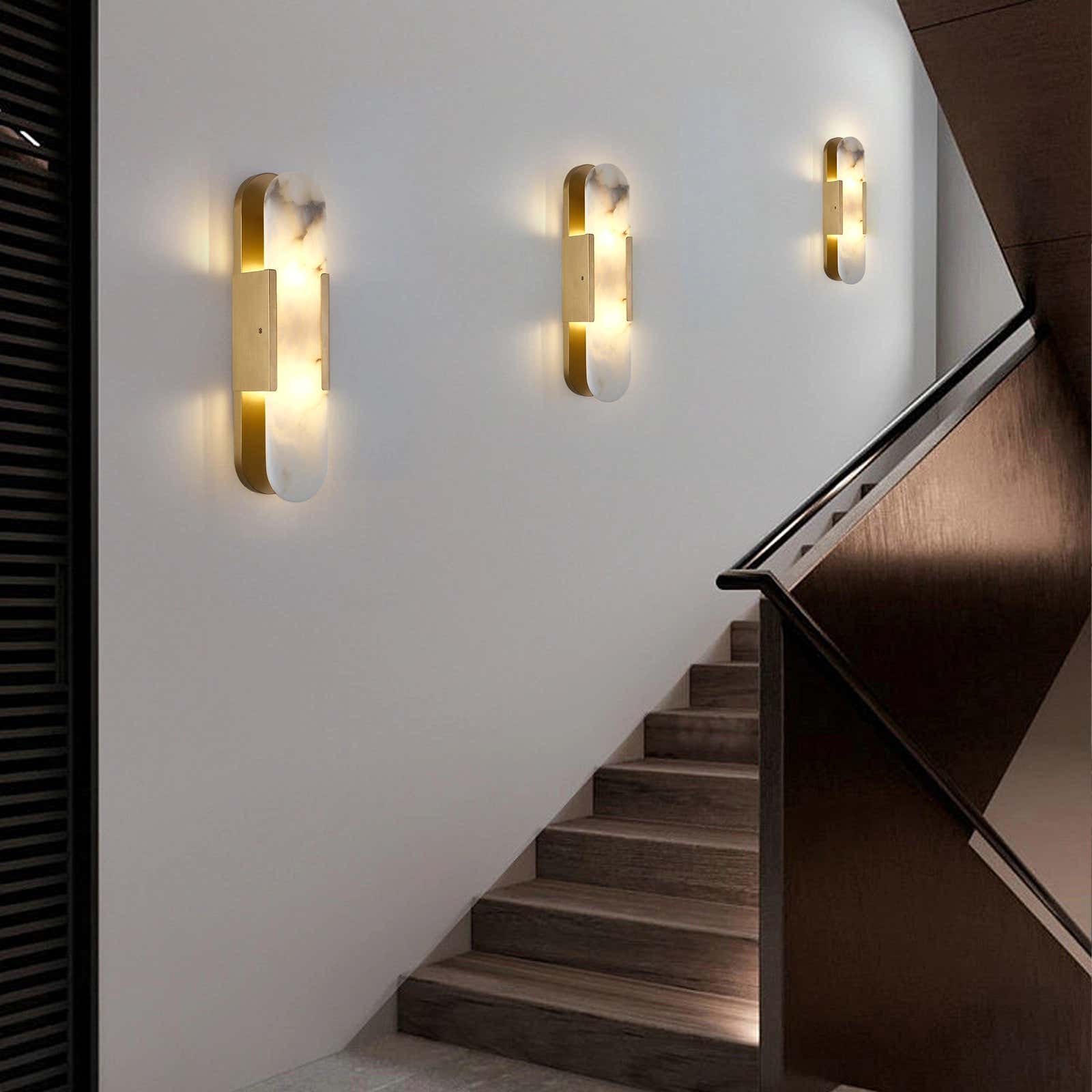 OpalEdge Alabaster Oval Wall Sconce 20"H#Finish_Gold