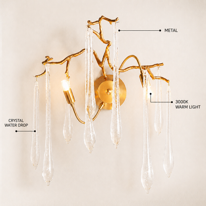 Nivalia Crystal Branch Wall Sconce