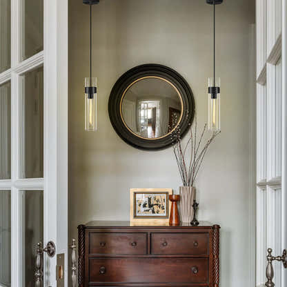 Cylora Glass Tube Pendant 4"H