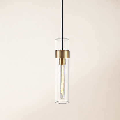 Cylora Glass Tube Pendant 4"H