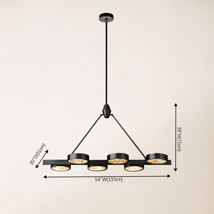 Armlo Rectangle Crystal Chandelier 54"W