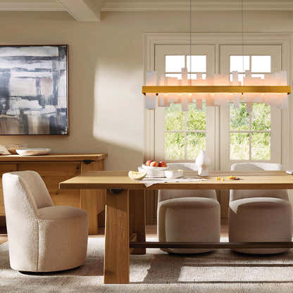 Nocturne Alabaster Rectangular Chandelier 48"