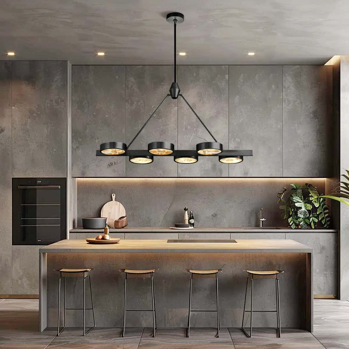 Armlo Rectangle Crystal Chandelier 54"W