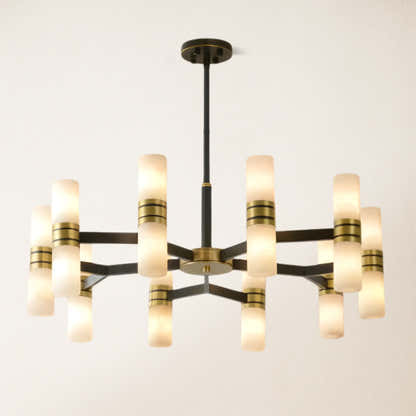 Moral Alabaster Round chandelier 33"D#Finish_Gold
