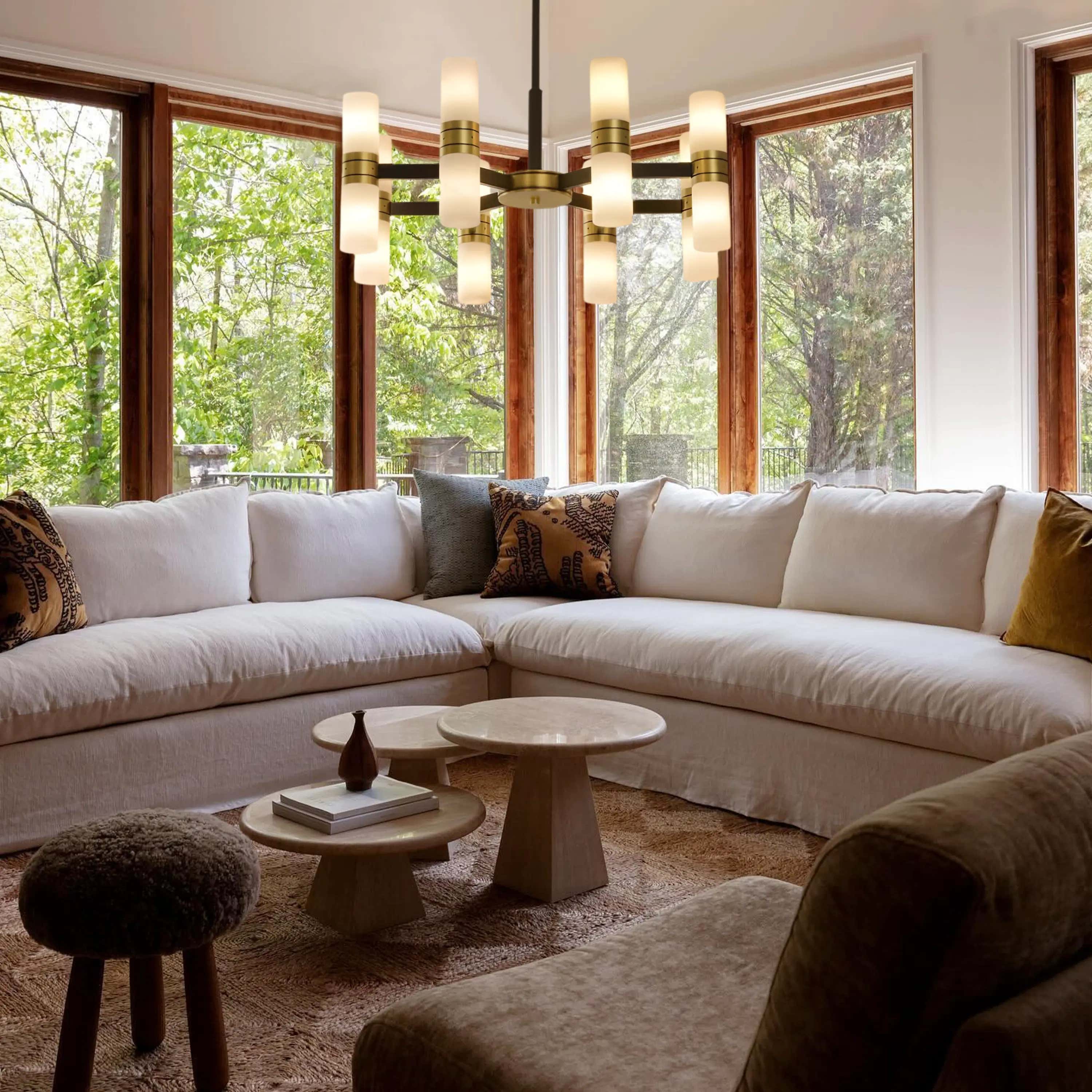 Moral Alabaster Round chandelier 33"D#Finish_Gold