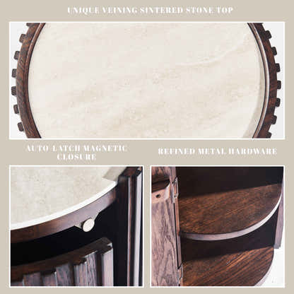 Arden Round Sintered Stone Side Table 16"W