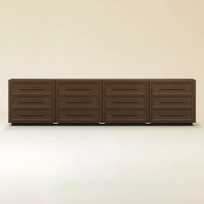 Alvar 126″ Eichenkommode mit 12 Schubladen (4er-Set)