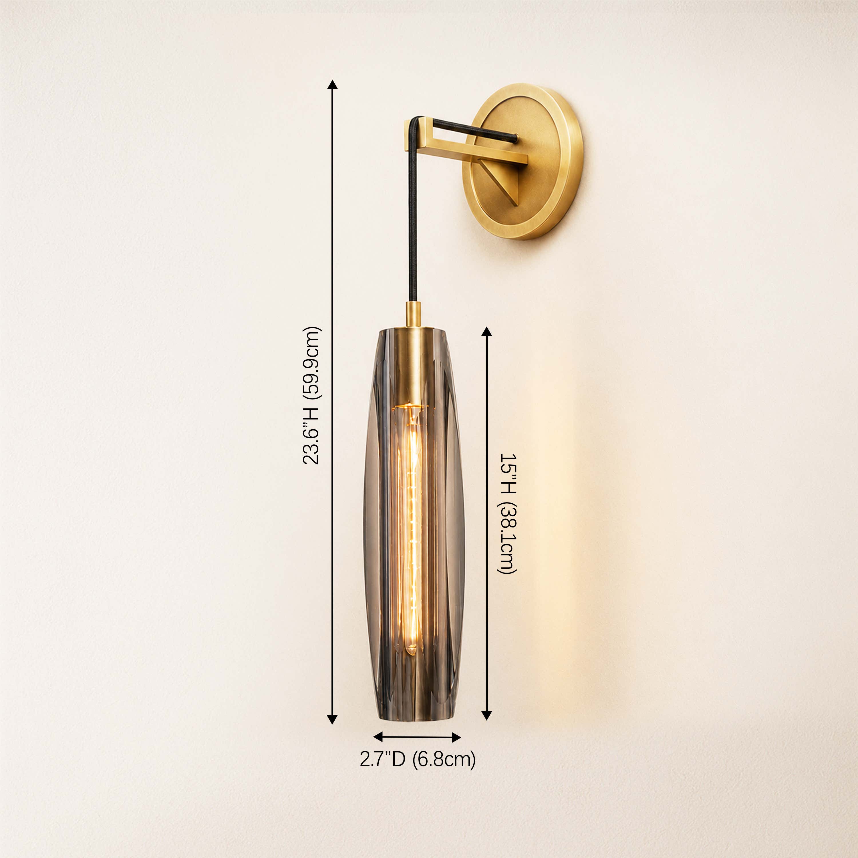 Virelle Smoke Crystal Wall Sconce