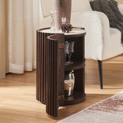 Arden Round Sintered Stone Side Table 16"W