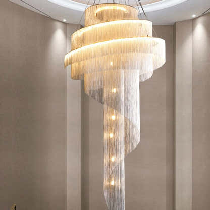 Teresa Cadena Metal Chain Tassel Entryway Chandelier