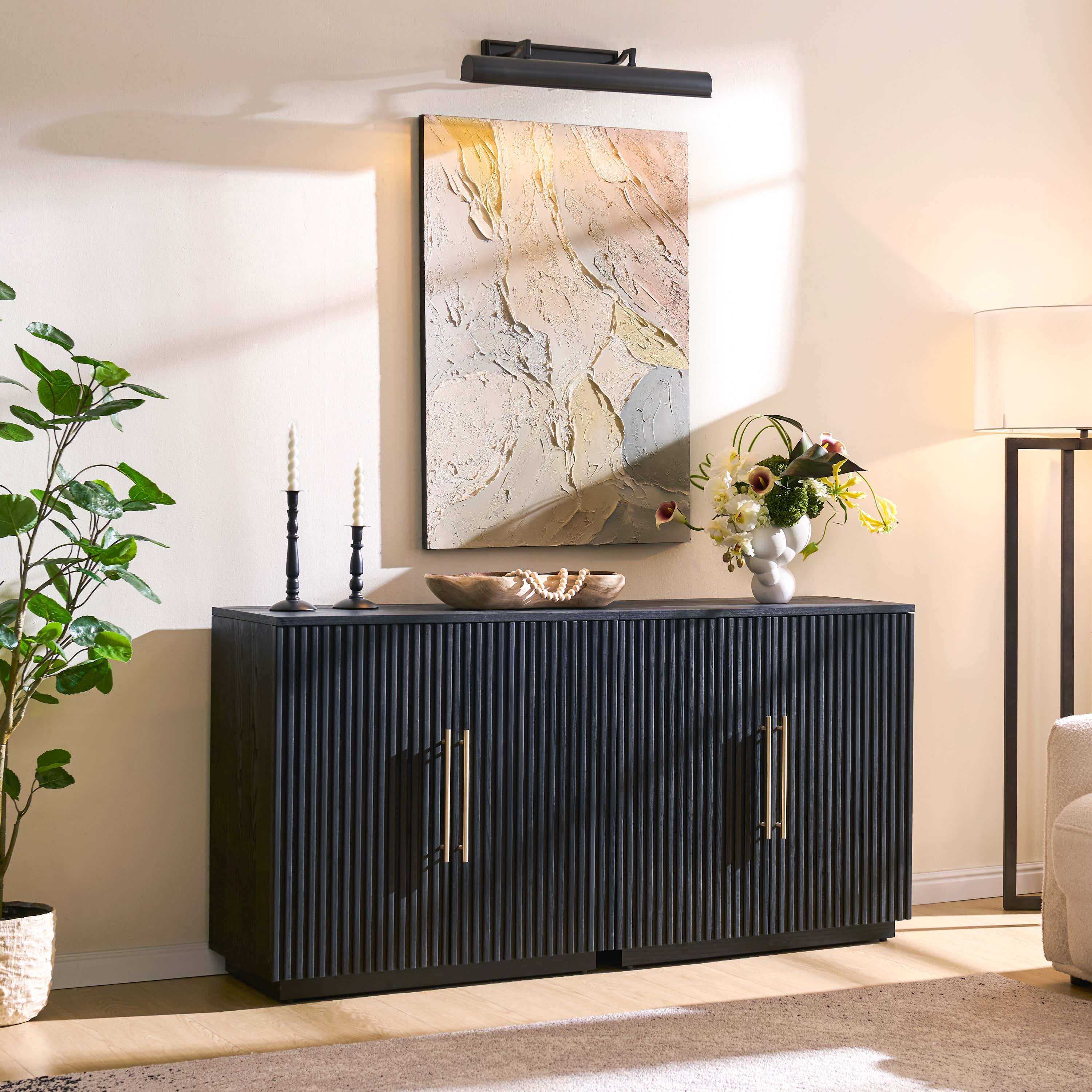 Holt 63″ Medienkonsole aus Eiche (2er-Set) 