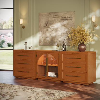 Alvar Arched 94,5″ Modulare Medienkonsole aus Eiche (3er-Set)