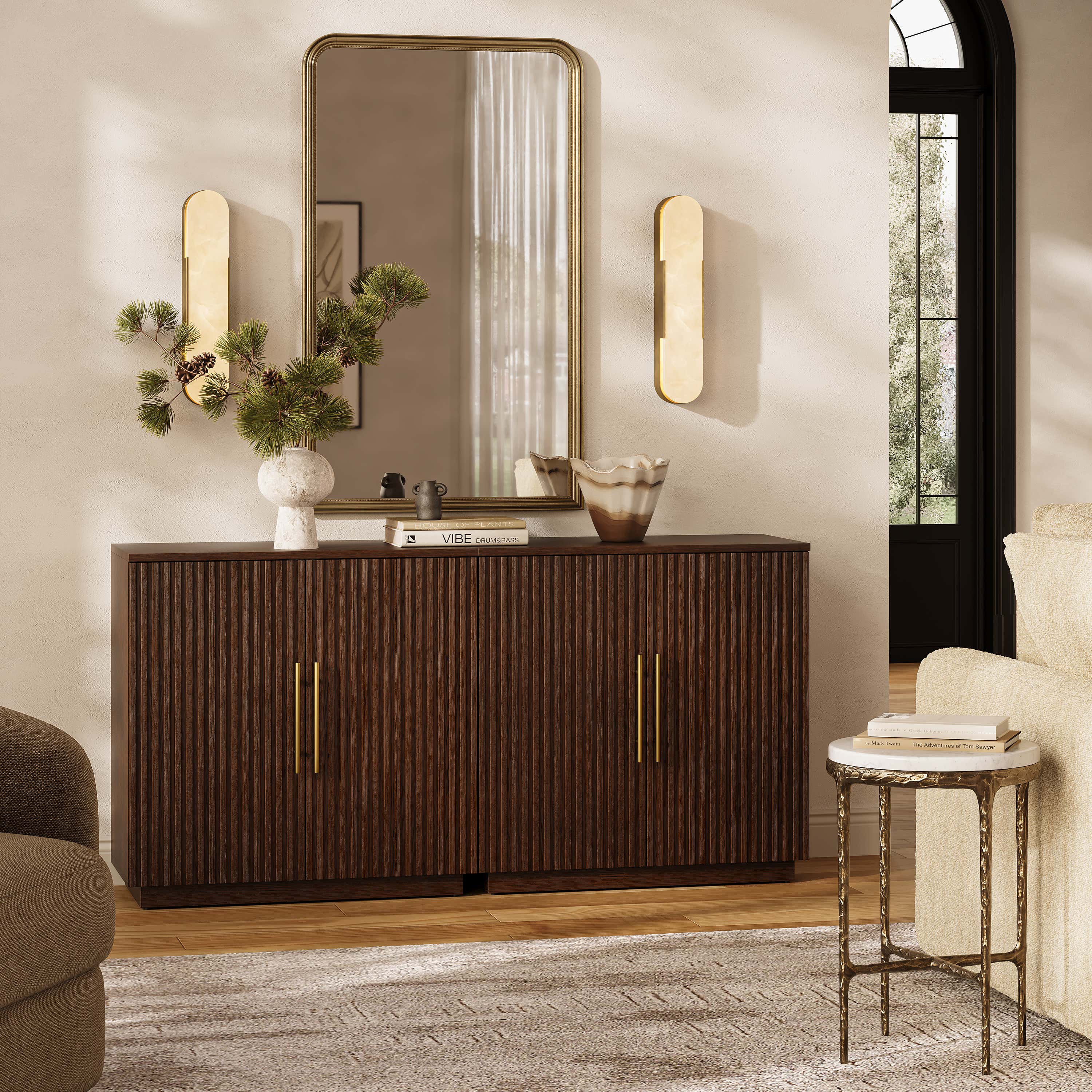 Holt 63″ Medienkonsole aus Eiche (2er-Set) 