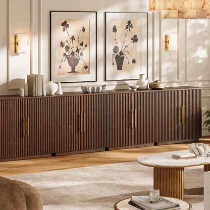 Holt 126″ Medienkonsole aus Eiche (4er-Set) 