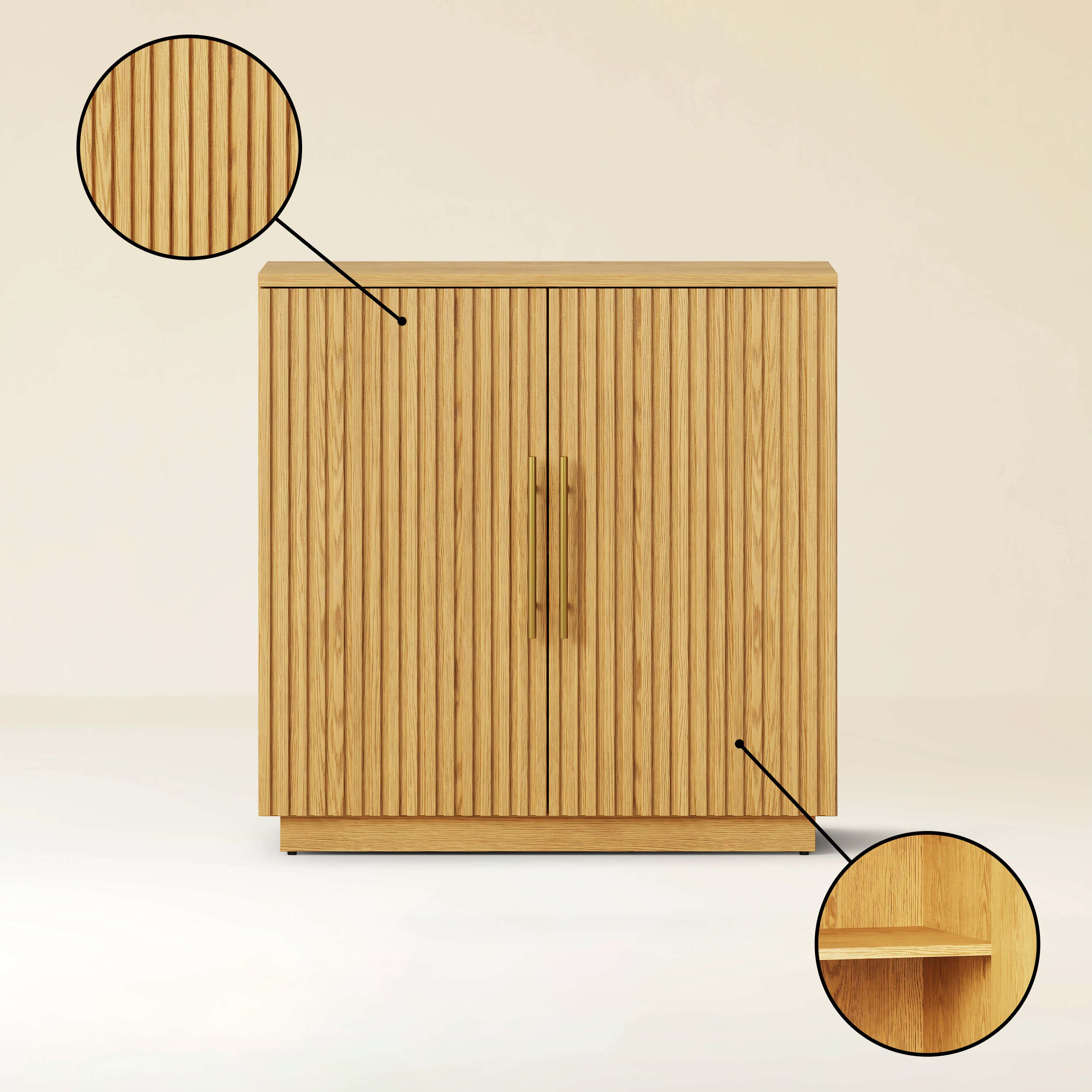 Holt 63″ Medienkonsole aus Eiche (2er-Set) 