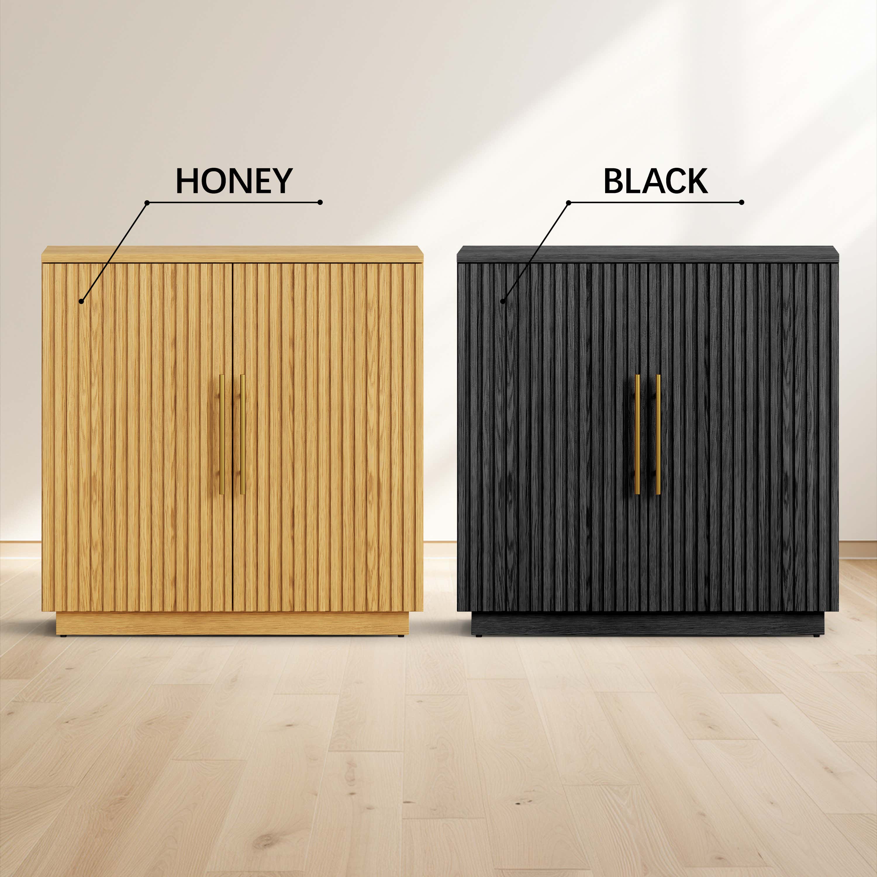 Holt 63″ Medienkonsole aus Eiche (2er-Set) 