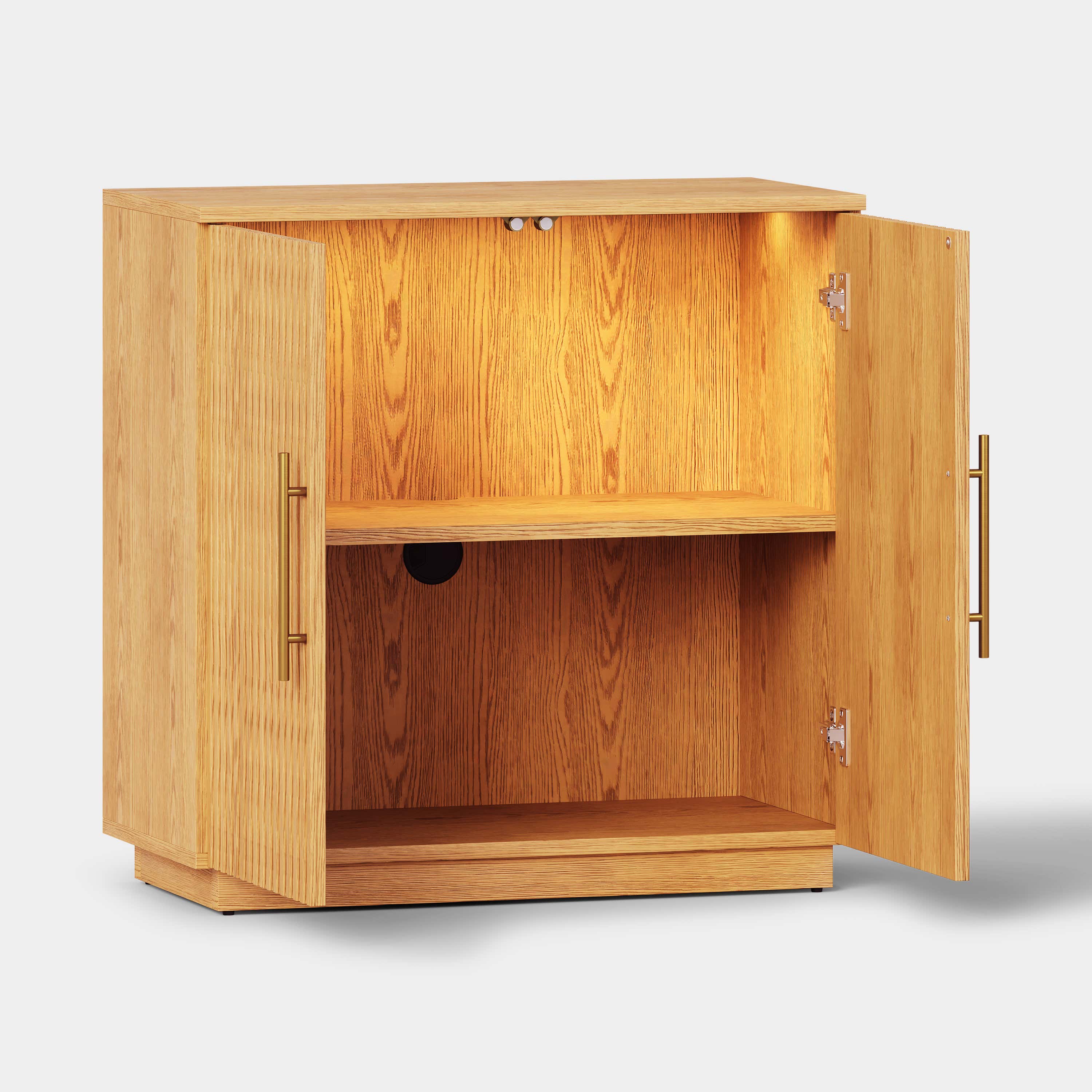 Holt 126″ Medienkonsole aus Eiche (4er-Set) 