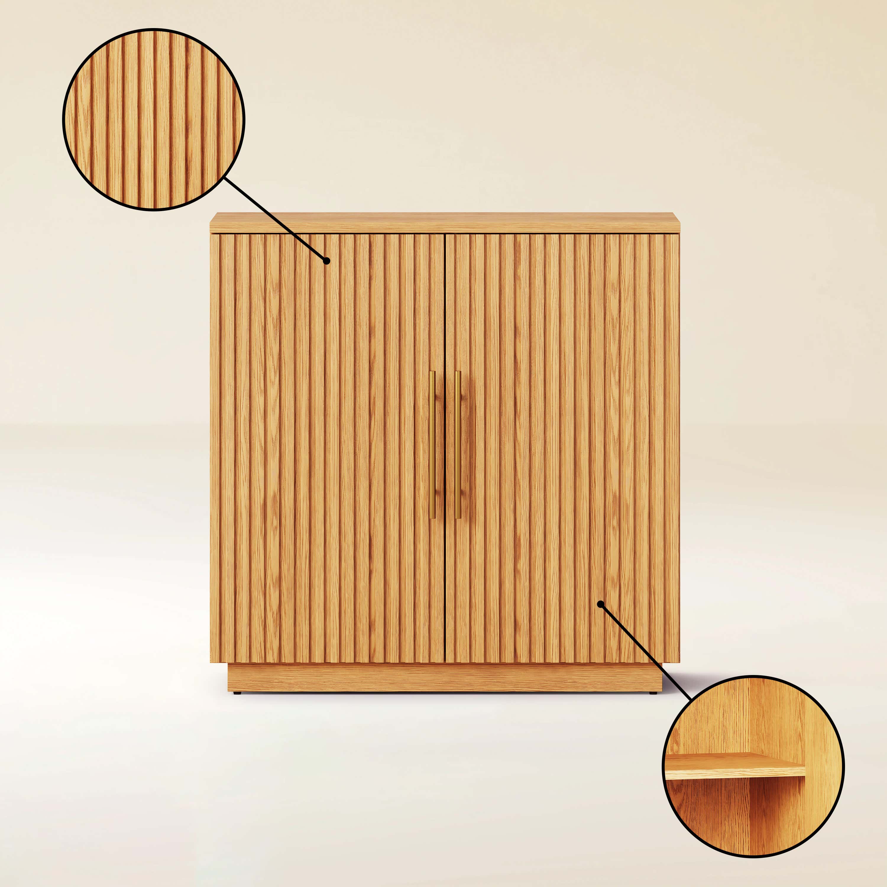 Holt 63″ Medienkonsole aus Eiche (2er-Set) 