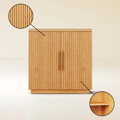 Holt 63″ Medienkonsole aus Eiche (2er-Set) 