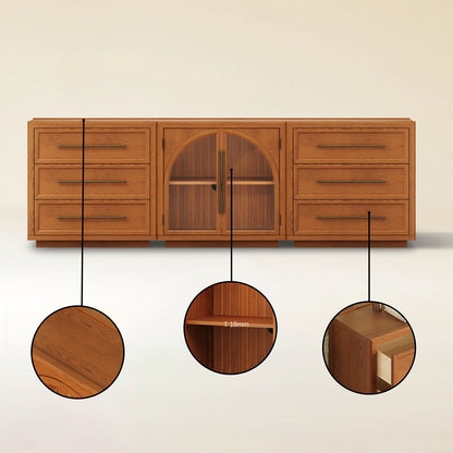 Alvar Arched 94,5″ Modulare Medienkonsole aus Eiche (3er-Set)