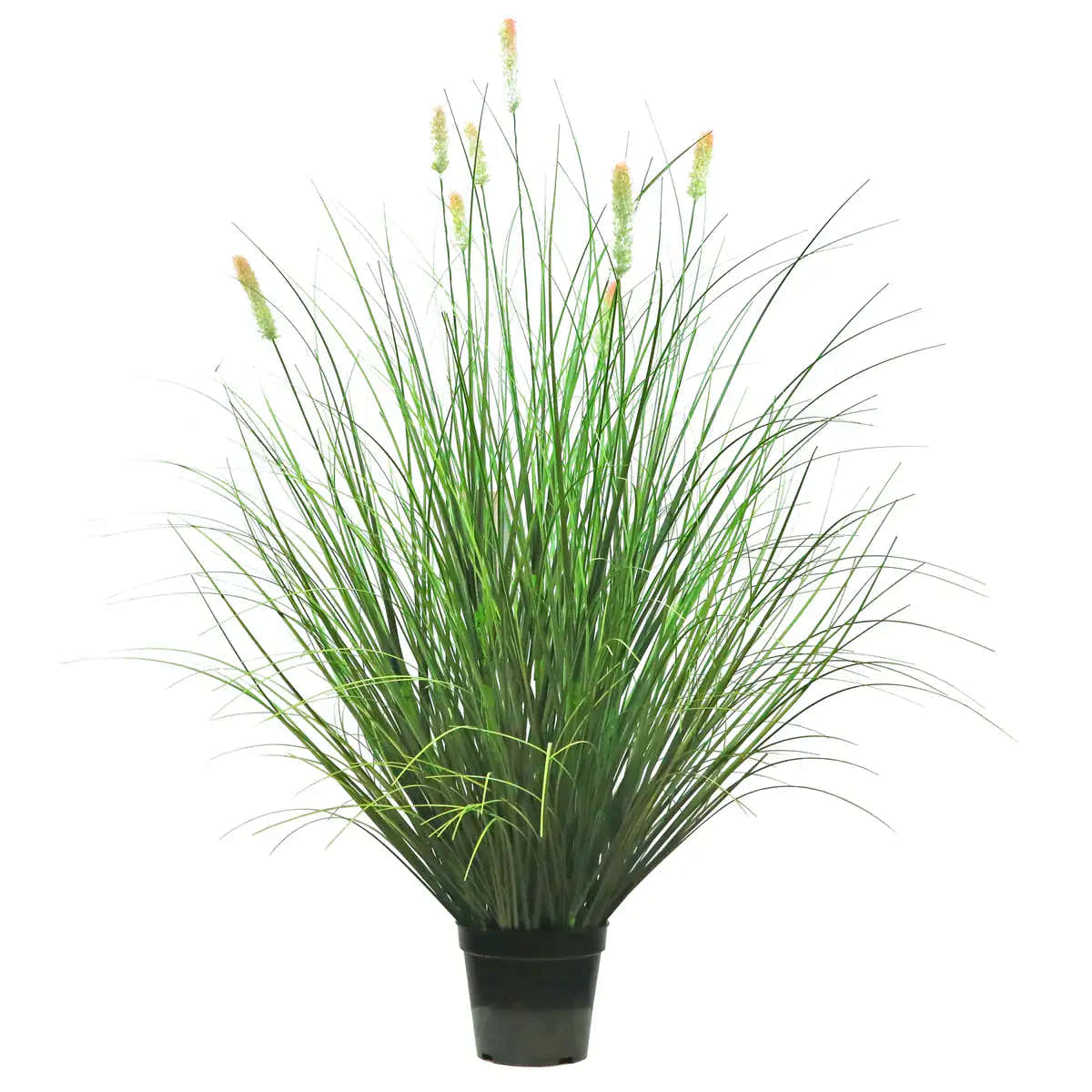 Künstliches 8-köpfiges kurzes Kieferngras mit gebogenem Zwiebelgras-Bonsai, 5,5 Zoll hoch