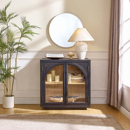 Alvar gewölbter 31,5-Zoll-Lagerschrank aus Eiche