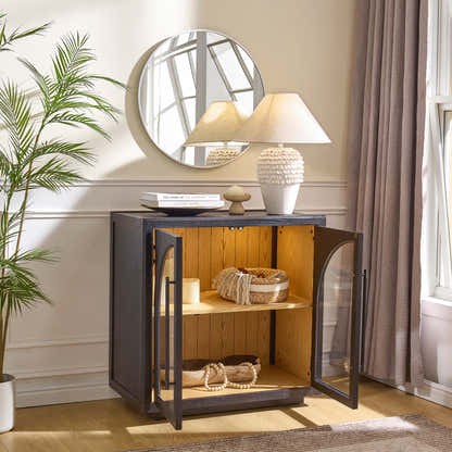 Alvar gewölbter 31,5-Zoll-Lagerschrank aus Eiche