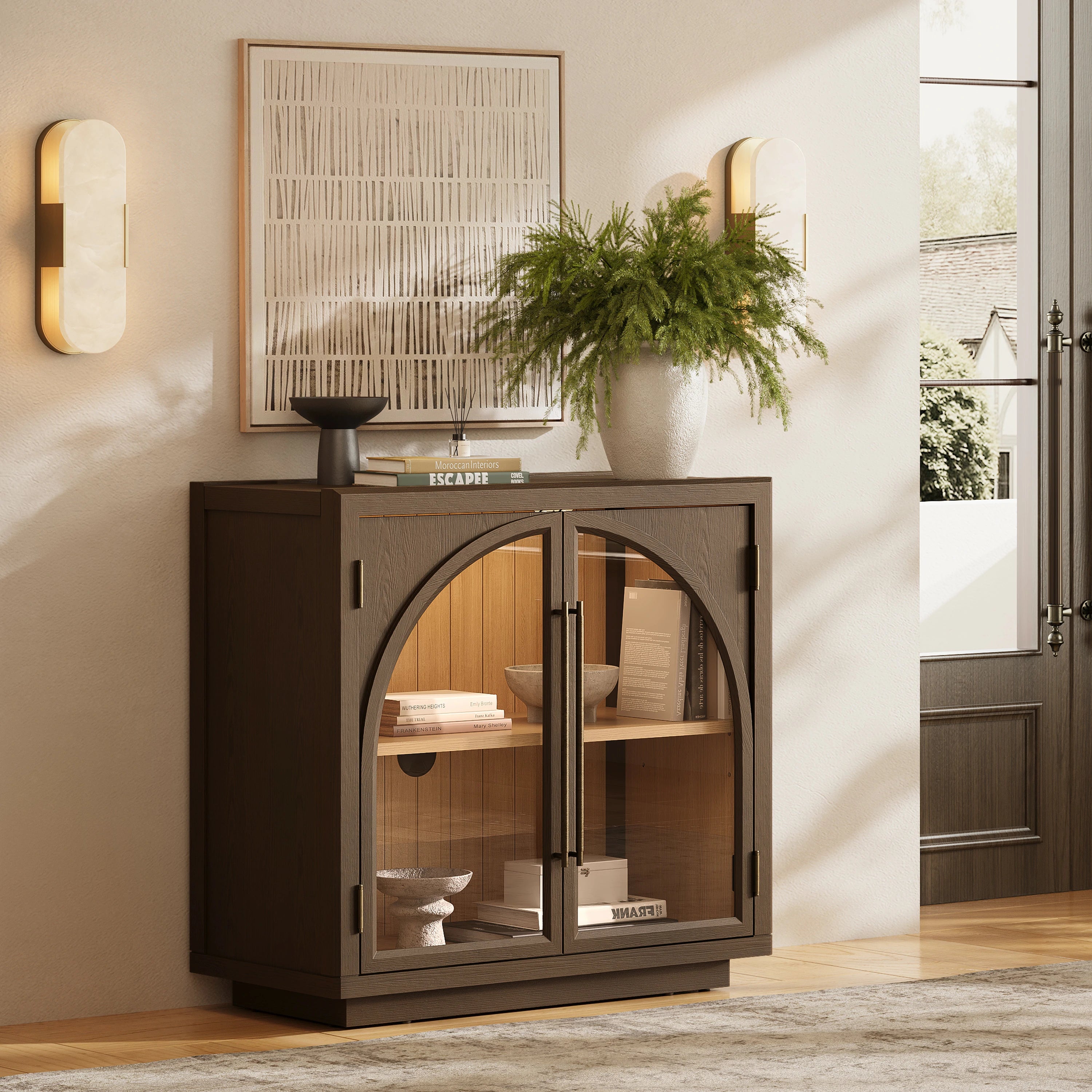 Alvar gewölbte 94,5-Zoll-Medienkonsole aus Eiche (3er-Set)