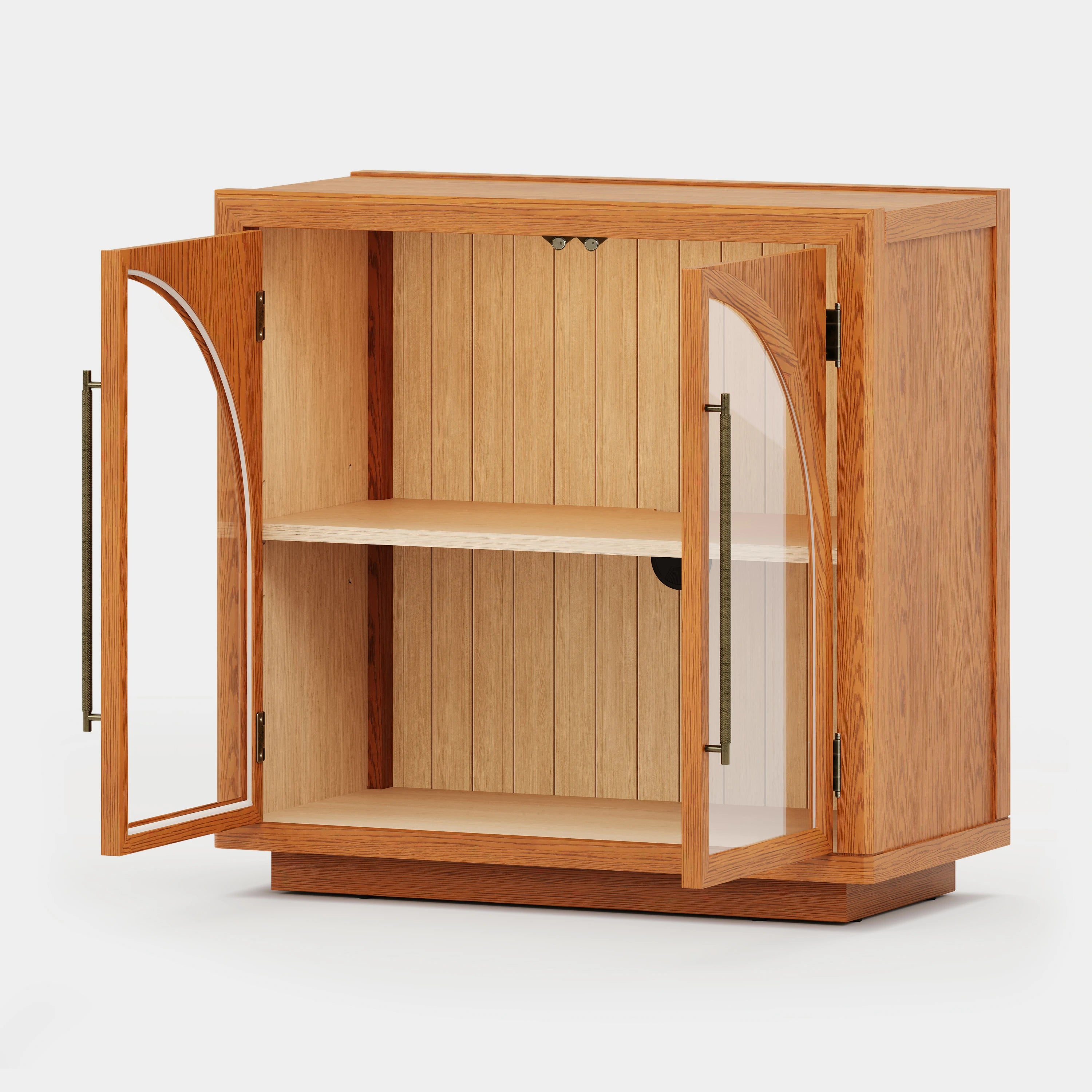 Alvar gewölbte 94,5-Zoll-Medienkonsole aus Eiche (3er-Set)