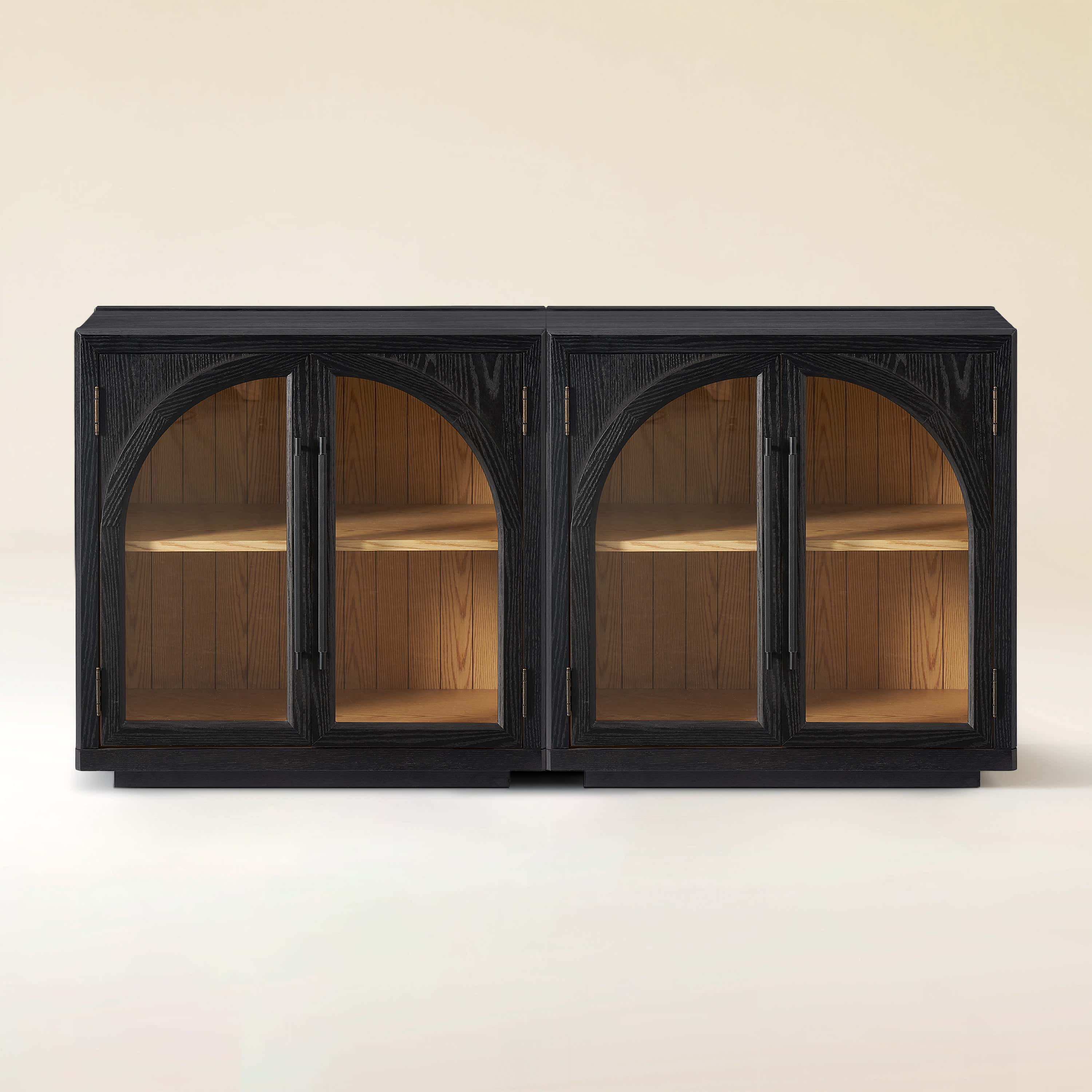 Alvar Arched 63″ Oak Media Console(Set of 2)