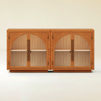 Alvar Arched 63″ Oak Media Console(Set of 2)