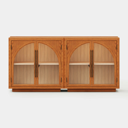 Alvar Arched 63″ Oak Media Console(Set of 2)