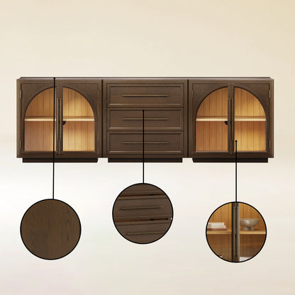 Alvar Arched 94,5″ Modulare Medienkonsole aus Eiche (3er-Set)