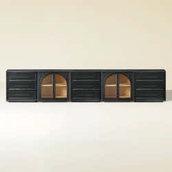 Alvar Arched 157,5″ Modulare Medienkonsole aus Eiche (5er-Set)