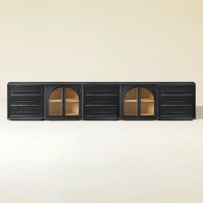 Alvar Arched 157,5″ Modulare Medienkonsole aus Eiche (5er-Set)